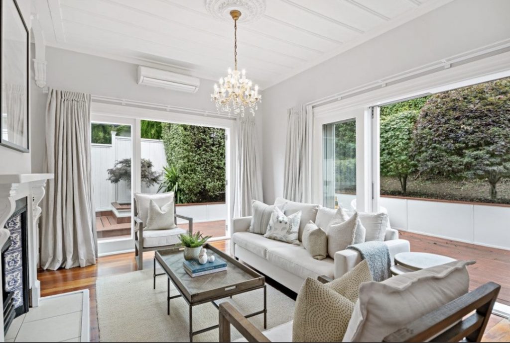 Villa living room with indoor outdoor flow neutral colours